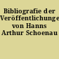 Bibliografie der Veröffentlichungen von Hanns Arthur Schoenau