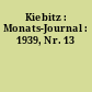 Kiebitz : Monats-Journal : 1939, Nr. 13