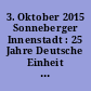 3. Oktober 2015 Sonneberger Innenstadt : 25 Jahre Deutsche Einheit ; die Region Coburg, Haßberge, Hildburghausen, Neustadt, Sonneberg feiert Ihre Wiedervereinigung ; 25 Jahre grenzenlos fränkisch
