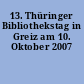 13. Thüringer Bibliothekstag in Greiz am 10. Oktober 2007