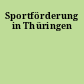 Sportförderung in Thüringen