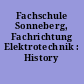 Fachschule Sonneberg, Fachrichtung Elektrotechnik : History