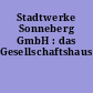 Stadtwerke Sonneberg GmbH : das Gesellschaftshaus