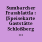 Sumbarcher Frassblattla : [Speisekarte Gaststätte Schloßberg zu den Benefizveranstaltungen]