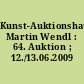 Kunst-Auktionshaus Martin Wendl : 64. Auktion ; 12./13.06.2009