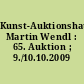 Kunst-Auktionshaus Martin Wendl : 65. Auktion ; 9./10.10.2009