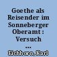Goethe als Reisender im Sonneberger Oberamt : Versuch einer Rekonstruktion