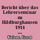 Bericht über das Lehrerseminar zu Hildburghausen 1914 - 1927
