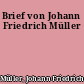 Brief von Johann Friedrich Müller