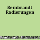 Rembrandt Radierungen