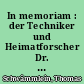 In memoriam : der Techniker und Heimatforscher Dr. Heinz Sollmann